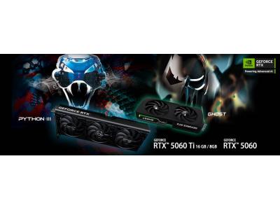 Gainward công bố card đồ họa NVIDIA® GeForce RTX™ 5060 Ti và RTX™ 5060 Series Python III và Ghost